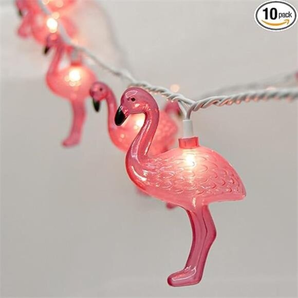SUNSGNE Pink Flamingo Outdoor String Lights Party Lights, Summer Patio String - Picture 8 of 8